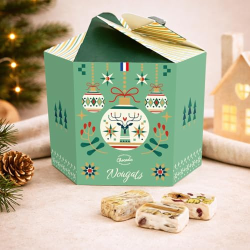 Coffret de Nougats de Noël - Assortiment de Nougats Fabrication Artisanale - Cadeau de Noël
