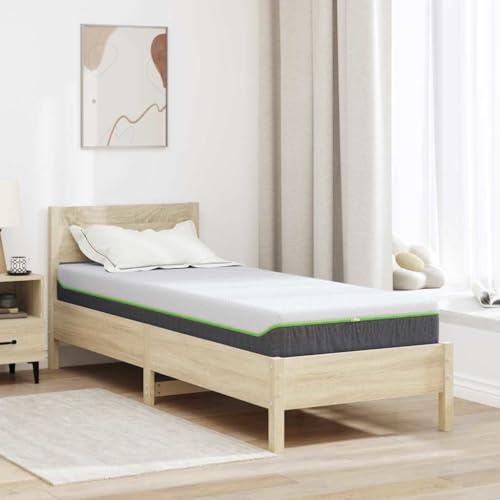 Kaloriko Matelas blanc et gris 80 x 200 cm, tissu jacquard, ressorts ensachés, ergonomique, respirant, hypoallergénique, pour chambre à coucher, surmatelas en mousse froide