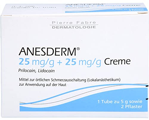 ANESDERM 25 mg/g + 25 mg/g Creme + 2 Pflaster 5 g