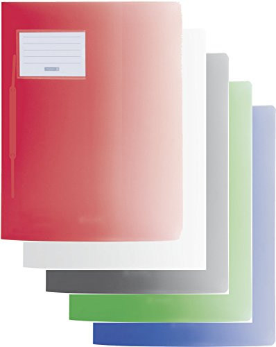 Brunnen Fact! Hefter aus PP-Kunststoff, A4, 24 x 34 cm, mit Farbverlauf, halbtransparent Confezione da 5 Mens Edition