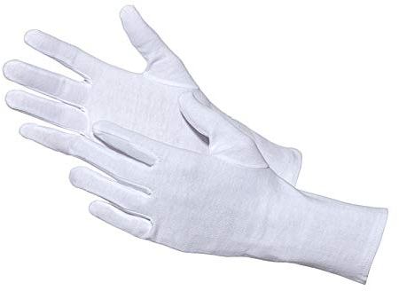 Jah 3101 Cotton Gloves Intermediate Level, Oeko-Tex, White, Size 10, Pack of 24, White