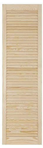 Louvre Door – Pine Wood – Vented Open – Ready to Paint Internal Louvre Cupboard Doors – Slatted Wardrobe Doors – Various Sizes (1406mm (55.4) Height, 394mm (15.5) Width)
