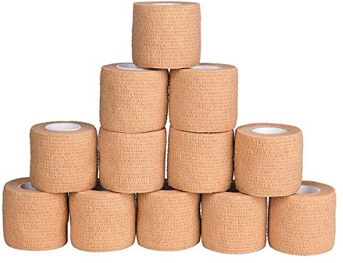 GSPCARE Selbsthaftende Bandage 5 cm x 4,5 m, 12 Rollen Elastisch Kohäsiver Verband Tierverband Selbstklebend, Haftbandage für Schwellungen der Knöchelverstauchungen am Handgelenk