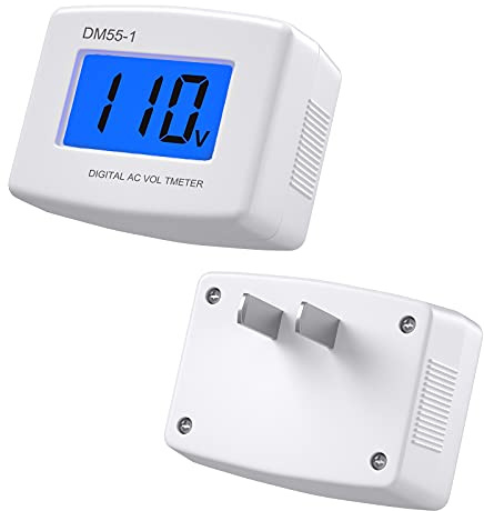 Plug in Voltage Meter, Eversame AC 80-300V LCD Digital RV Voltage Meter, AC 110 220V Voltage Panel Power Volt Test Monitor Gauge Meter for Household Plug into Outlet to Measure Voltage (2 Pack)