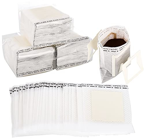 Frcctre 200 Pcs Coffee Filter Paper Bag, Portable Disposable Hanging Ear Drip Coffee Bags Single Serve Drip Filter Bags for Home Office Travel Camping