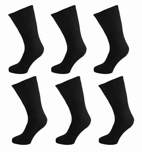 Bonjour - 6 pairs of Men's DIABETIC EXTRA Wide Non Elastic Socks for Swollen Legs and Diabetics, Honeycomb Top Designed for Wide and Problematic feet (6-11)
