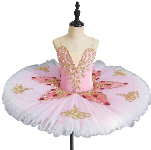 Masif Rosa Kinder Professionelle Ballett Tutu für Kinder Mädchen Red Swan Lake Ballett Tanz Kleidung Erwachsene Pfannkuchen Ballerina Kleid,Rosa,170