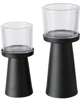 BOLTZE Pius Windlicht schwarz 19-23cm 2tlg