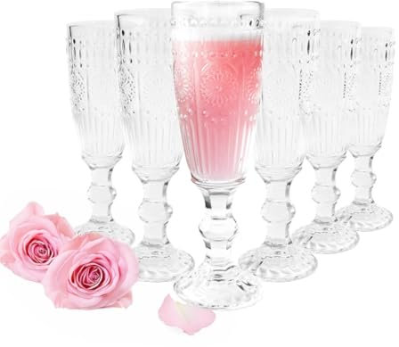 Sendez 6 bicchieri da spumante da 160 ml sul piede, calici da spumante, champagne prosecco