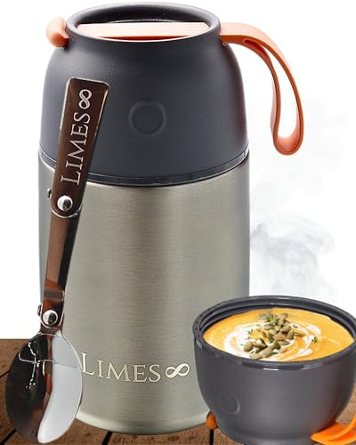 Limes 8 termobehållare för mat 700 ml [varmt & kall] varmhållningsbehållare mat – termolåda för mat – termomugg mat – termisk matlåda – matvärmare – termobehållare för mat