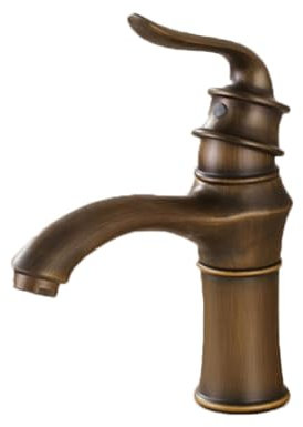 Vintage Retro Badezimmer Waschtischarmatur Einhebel Warm- und Kaltwasserhahn Antik Messing Finish Einloch Waschtischarmaturen