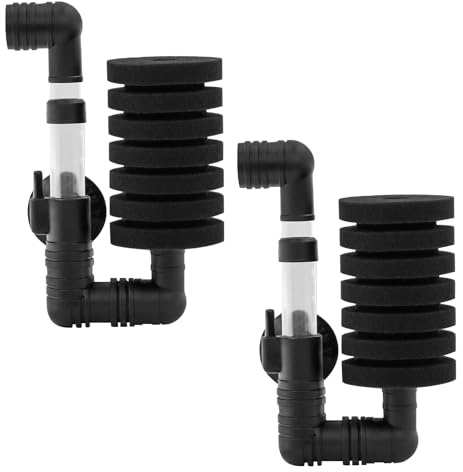 TOKSEO Lot de 2 filtres éponge à tête Unique pour Aquarium - Filtre à air pour Filtration Biologique et mécanique - Filtre éponge pour bettas crevettes et couveuses