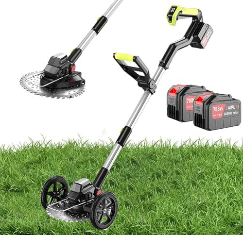 RoyceBee Desmalezadora a BateríA de 1800 W, Desmalezadora de Hilo de 21 V y 3 Ah con 2 BateríAs y Cuchillas, Desmalezadora Ligera y Potente a BateríA para JardíN y Patio