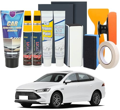 Auto Kratzer Entferner, Autolack Reparaturset, Lackkratzer Entferner Auto mit Polierpaste und Lackstift für Reparatur Fahrzeuge Ergebnisse Scratches Water Spots Swirl (Reines Schwarz + Perlschwarz)