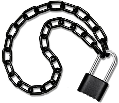 Heavy Duty Chain and Combination Lock Outdoor ，Gate Chain Lock with Code,Long Shackle Padlock with Chain for Motorcycles,Bike Bicycle, Glass Door, Gate, Fence (Lock with Chain)