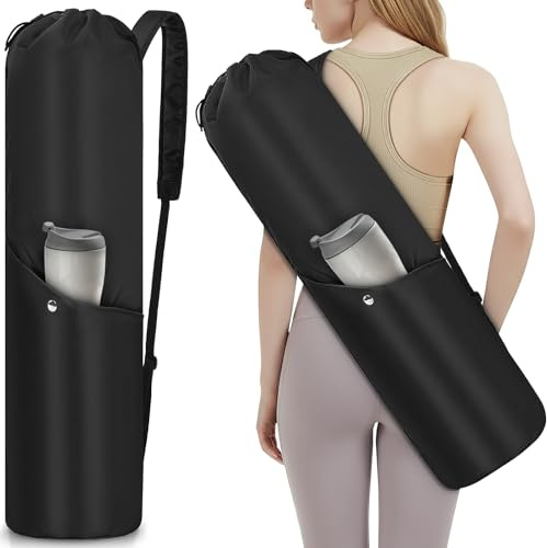 AKOZLIN yogatasche with Nassfach und Flaschentasche, Waterproof Yoga Mat Carrying Bag with Yoga Tasche für Pilates Adjustable Strap & Fits Gym