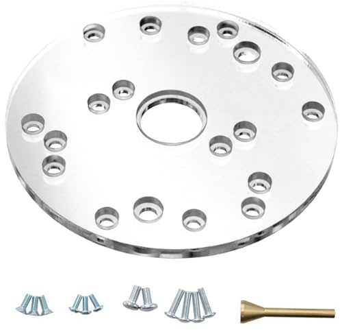 Clear Acrylic Template Guide Adapter Router Plate Brass Alignment Pin for Accurate Router Bit Positioning Operate Drill Press Base Plate