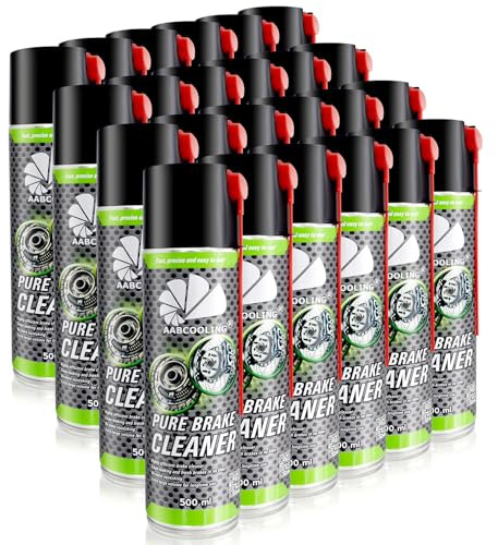 24x AABCOOLING Detergente Freni Spray 500ml Pulitore Freni, Degreaser, Asciugatura rapida, Sgrassatore per dischi pinze, Pulizia efficace senza residui, Ideale per Service Detailing e Cambio Pastiglie