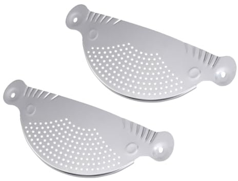 VICASKY 2 pezzi Scolapasta in Acciaio Resistente per Pentole e Tegami Colino da Cucina con Manico Non Direzionale Adatto per Scolare Liquidi e Pasta