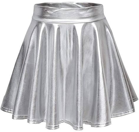 EDLMKM Sequin Mini Skirt for Women Women's Basic High Waist Casual Mini Skirt Party Club Night Outfit Glitter Holiday Dinner Date Skirt Silver