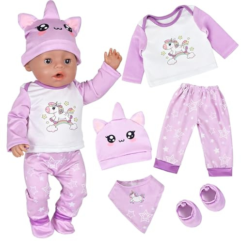 Vestiti per bambole pony viola con bavaglini