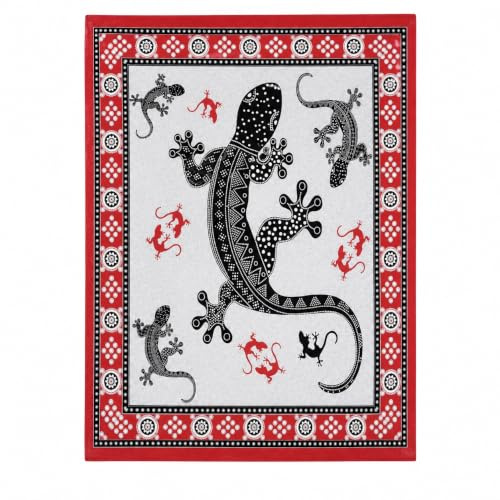 Corredocasa Telo Mare Gigante 210x240 cm in Puro Cotone 100% - Asciugamano Grande Leggero per Spiaggia e Piscina - Telo Matrimoniale Coprilettino Salvaspazio per Viaggiare - Lavabile (Geko)