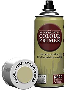 The Army Painter Colour Primer Skeleton Bone, 400 mL Acrylic Spray Primer, Spray Paint Basecoat for Miniature Priming, Tabletop Roleplaying, Boardgames, and Wargames Miniature Modelling