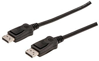 DIGITUS DisplayPort Anschlusskabel, DP St/St, 10.0m, m/Verriegelung, Full HD 1080p - Schwarz