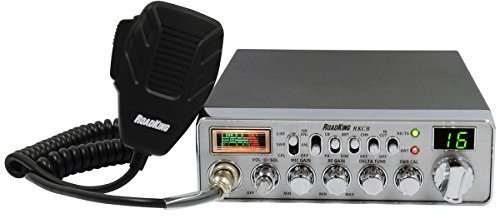 RoadKing RKCBCLASSIC - Radio CB classica a 40 canali con ampio display digitale e misuratore SWR/RF illuminato, colore: grigio