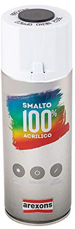 AREXONS | Smalto 100% Acrilico Smalto spray Nero opaco 400 ml, Vernice Spray Universale, Smalto Acrilico Resine di Alta Qualità, Essiccazione Rapida, Bomboletta Spray, Uso Facile, Senza Ammoniaca