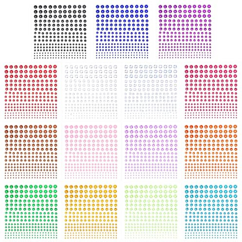 PHOGARY Selbstklebende Strass, Modeschmuckherstellung, Edelstein-Aufkleber zum Basteln (COLOR2-16PCS)