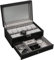Ogrmar Cajas de almacenamiento de relojes de piel sintética con 12 ranuras, caja de almacenamiento de joyería para hombres y mujeres, organizador de 2 niveles con tapa de vidrio