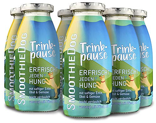 Hunde Smoothie SmoothieDog 6er Trinkpause (Ente) - Flüssiges Hundeleckerli - Zucker- & glutenfrei - je 250ml