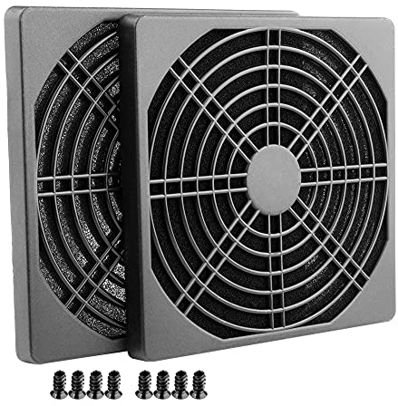 S SIENOC - Copertura per slot PCI con viti e copertura per ventola con filtro antipolvere ultra fine (2x scatola filtro 120 x 120 mm, nero)