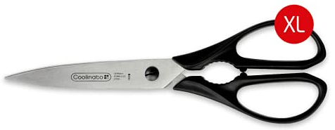 Coolinato Ciseaux de cuisine XL 23 cm - En acier inoxydable - Ciseaux ménagers extra tranchants - Ciseaux universels pour papier, plastique, herbes, noix