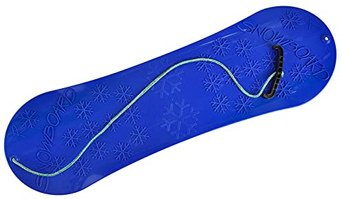 Snowboard för barn, kälke, bräda, 72 cm, plast med rephandtag (blå)