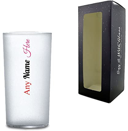 Personalised Plastic Frosted Cocktail Hiball Tumbler with Gift Box, Personalise with Any Name