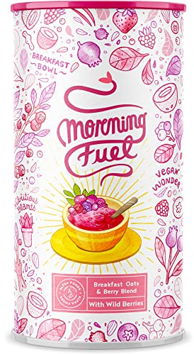 Alpha Foods Morning Fuel - Haferflocken/Porridge - Waldbeeren & Mate - Veganer, Nährstoffreicher Frühstücksersatz - Breakfast Smoothie Bowl