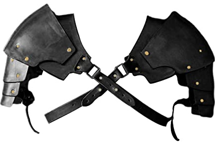 Perfeclan Armure Cuir Médiéval épaulette Réglable Steampunk Corps Harnais pour Accessoire Costume Déguisement Cosplay, Noir