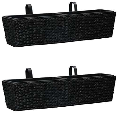 Gardening Lot de 2 pots de fleurs en jacinthe d'eau Noir