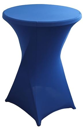 Stretch Stehtisch Hussen Spandex Bartische (Königsblau, 1er Set Ø 80-85 cm) | Tischdecke Stehtischhussen Hochzeit Erstärkung im Fußbereich für Bistrotisch Cocktail-Party