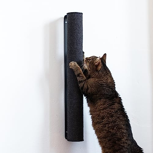 LucyBalu® Catwalk Kratzstamm Wand Kletterwand – Anthrazit/Anthrazit | Kratzsäule für Wandmontage, aus Sisal, platzsparender Kletterspaß