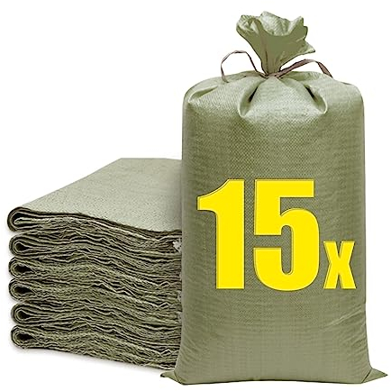 15 sacchi per macerie, sacchi da lavoro in rafia, sacchi da giardino, sacchetti per rifiuti da giardino per la spazzatura e protezione dalle inondazioni