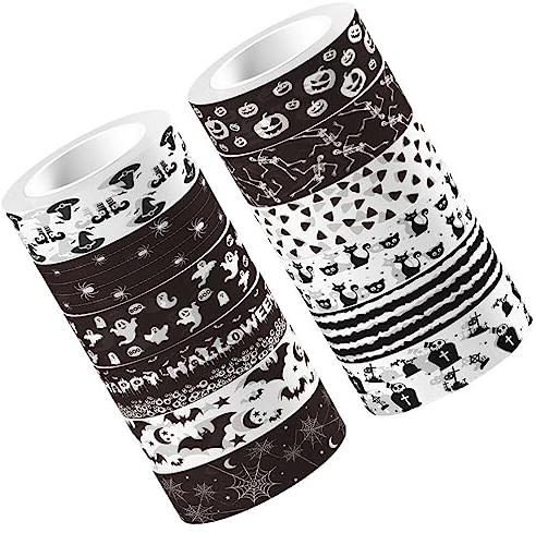 Operitacx 12rollen Halloween-washi-tape Deko-tape Bastelband Für Journaling Scrapbooking Notizbücher Tagebücher Fotoalben Geschenkidee