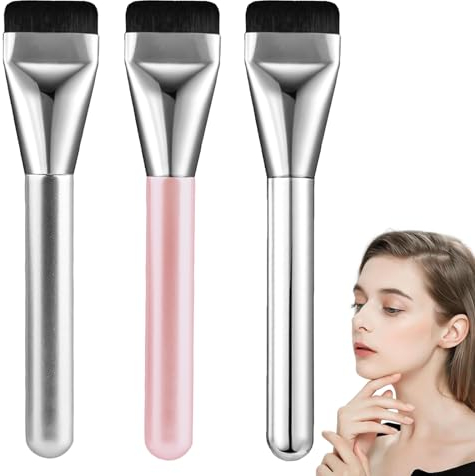 3 Stück Ultra thin Foundation Brush Flacher Foundation-Pinsel Hochwertiger Concealer Pinsel, Professioneller Foundation Pinsel Makeup Brush, Foundation Pinsel Weiches Haar