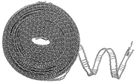 QUARKZMAN Tendedero a Prueba de Viento Cuerda de Secado de Ropa de Plástico Antideslizante de 10m 33Ft Portátil para Patio Exterior Lavandería Camping Gris.