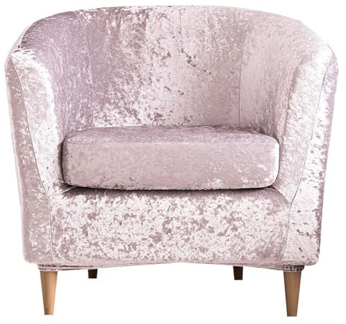 Surwin Sesselbezug Sesselschoner mit Elastisch Stretch Husse, Clubhaus Zerknitterter Samt Sesselüberwurf Universal Chair Schonbezug Sofabezug für Clubsessel Lounge & Cocktailsessel (Rosa)