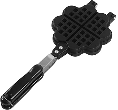 Sartén para Gofres en Forma de Corazón, Accesorio de Doble Cara, Sartén para Hacer Gofres con Flores, Sartén Belga, Flor de Jardín