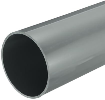 sourcing map Starres PVC-Rohr, Rundrohr, Hardware-Rohr, 131,4 mm, Innendurchmesser, 140 mm Außendurchmesser, 35 cm Länge, hellgrau, hohe Schlagfestigkeit für Wasserleitung, Kabelmuffe