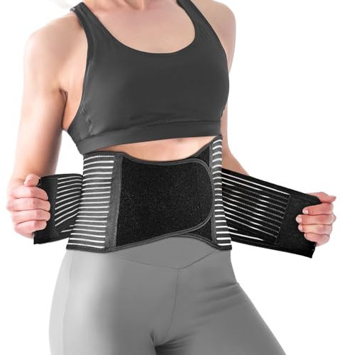 BEBSR Back Brace for Men and Women, Adjustable Lumbar Support Belt for Lower Back Pain, Herniated Disc, Sciatica, Scoliosis, Breathable Mesh (Large/X-Large)